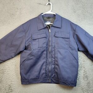 Sportsmaster Jacket Mens Medium Navy Quilted Lined Workwear Zip Made in USA 431